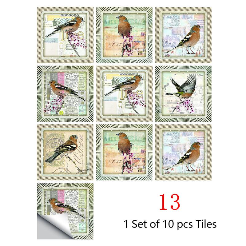 10 шт., кухонные украшения, плитка, наклейки, стикер на стену, водонепроницаемый цветок, плитка, домашний декор