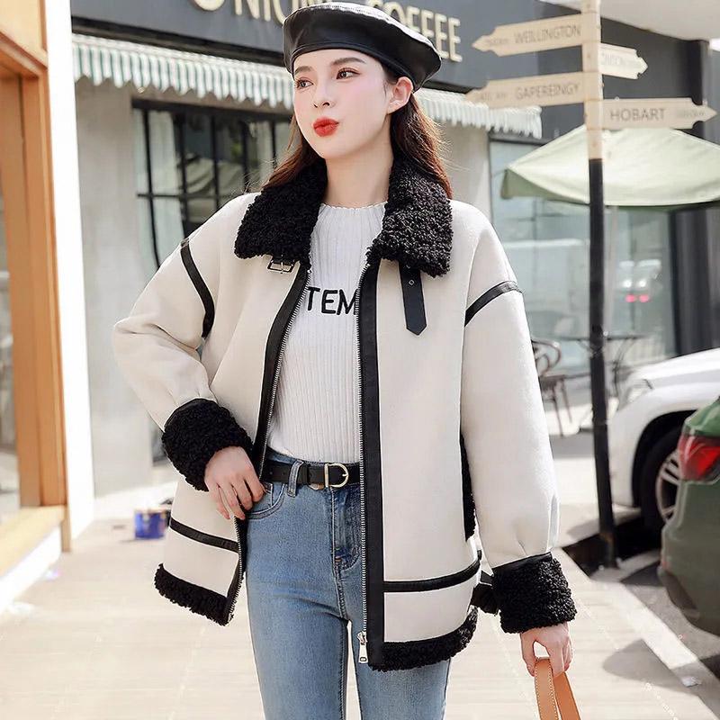 Jacket Women's Fall and Winter Short Loose Padded Thickened Warm Jacket Versatile Comfortable Casual High Collar Jacket