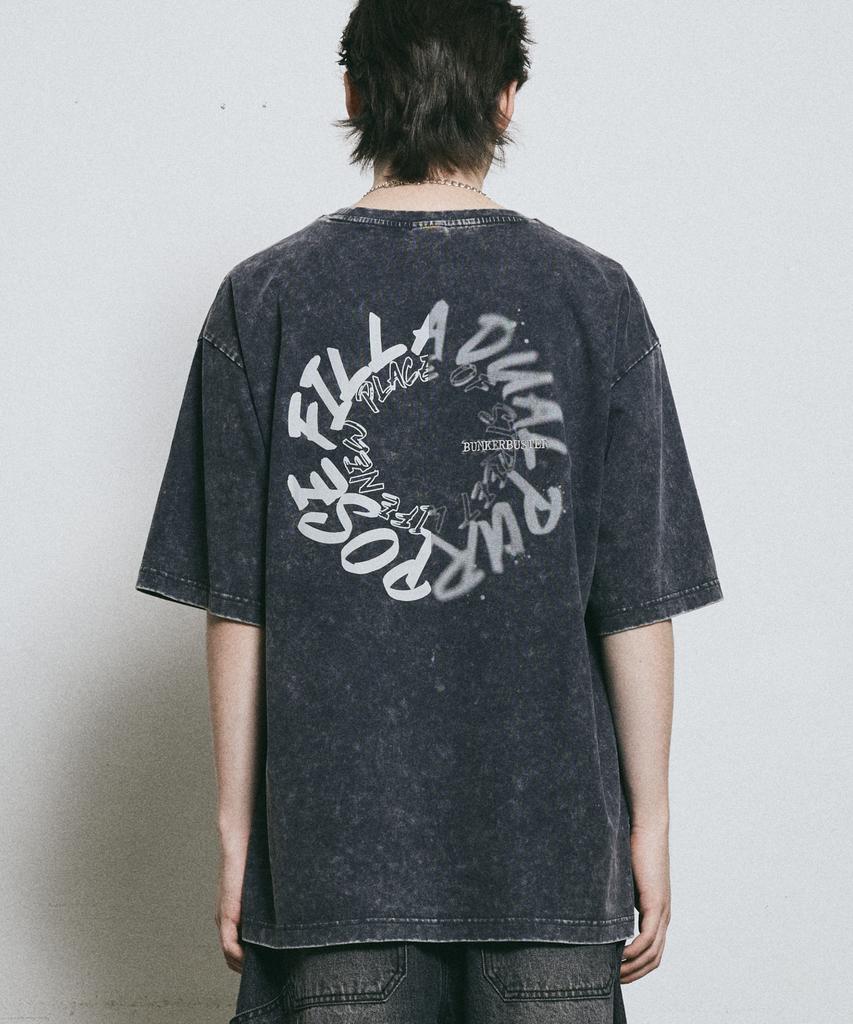 BUNKERBUSTER Snow Wash Circle Graphic Short Sleeve T-Shirt Mq2Tu281_Charcoal