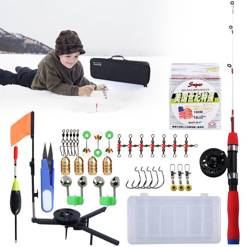 Набор удочек и катушек для зимней удочки и лески для зимней спортивной рыбалки на открытом воздухе, полный набор для рыбалки