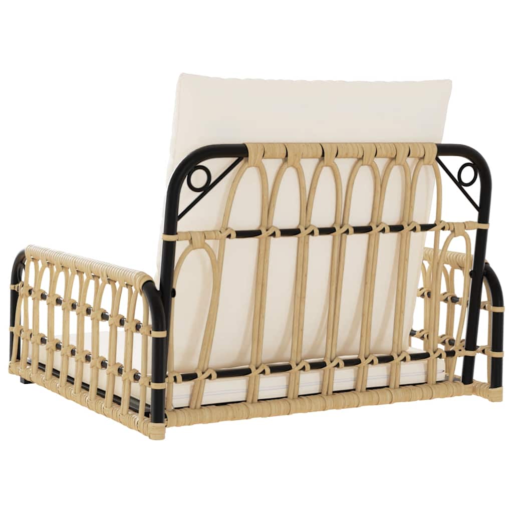 Hanging Chair with Cushion 63x58x39 cm Poly Rattan and Steel