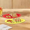 2pcs Oval Taco Plate Divided Taco Holder Tableware Taco Serving Tray  Snack