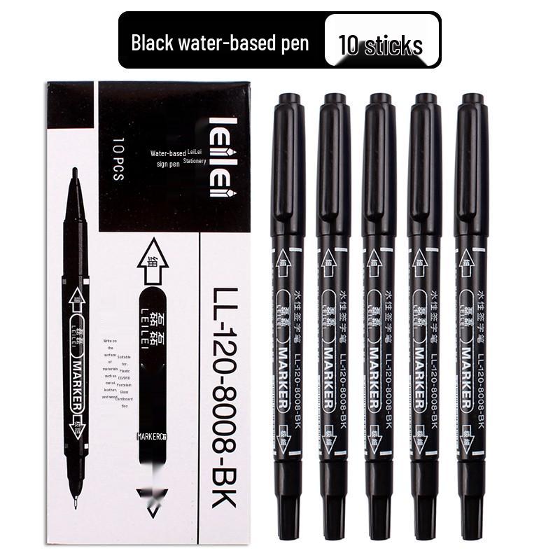 **Двусторонний детский маркер для рисования - Черный/Красный/Синий, Тонкий кончик, На водной основе**