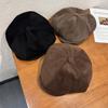 Solid Corduroy Color Beret Cap With Sun Protection Warmth For Adult Gift Fashion
