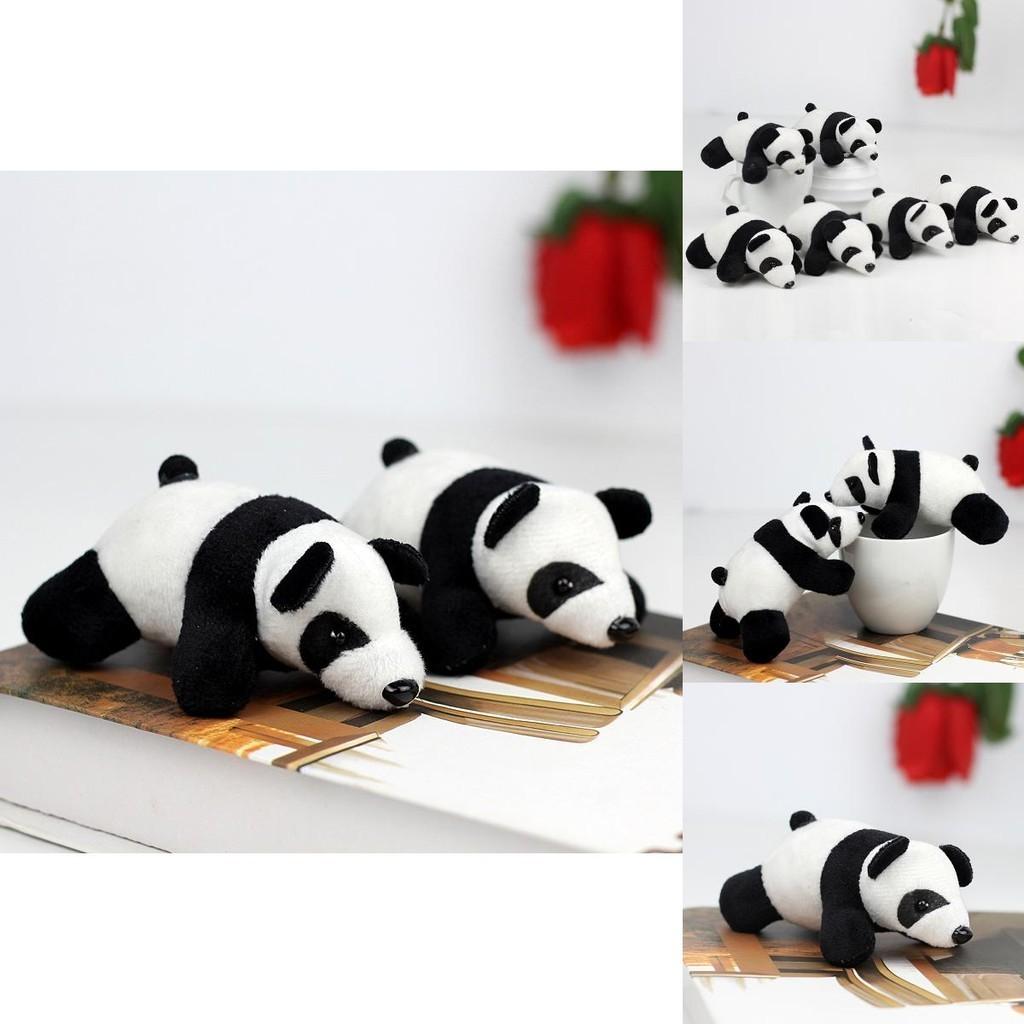 Adorable Plush Panda Keychain 10cm Soft Short Plush Toy With Pp Cotton Filling