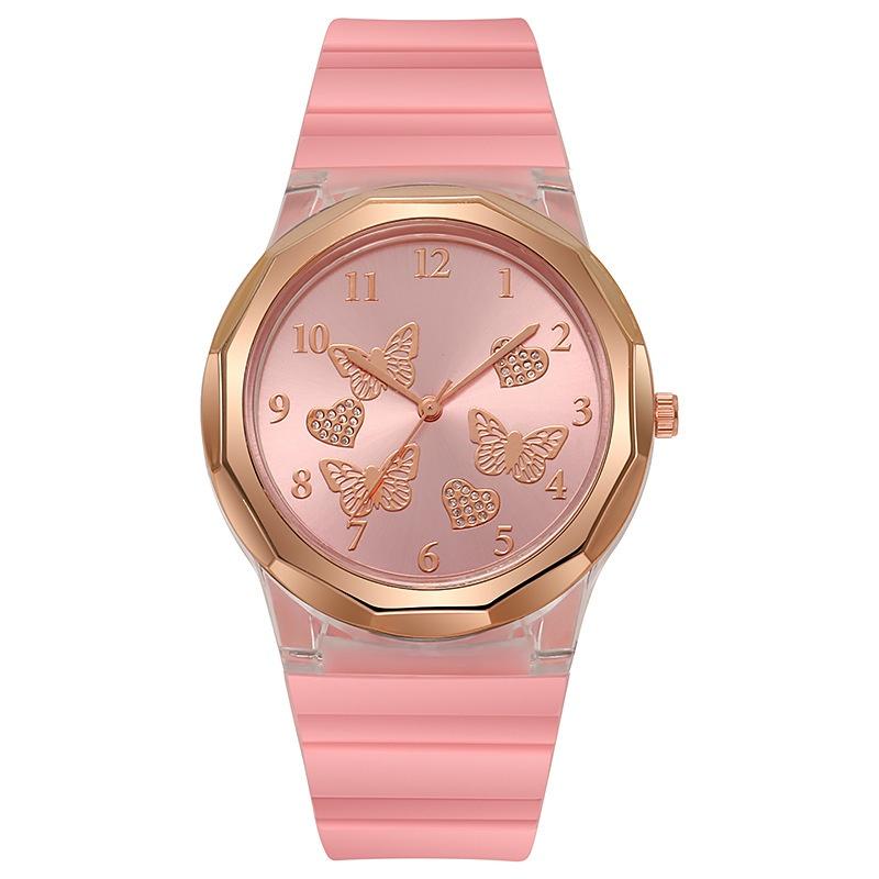 Новые Модные Студенческие Желейные Часы Для Женщин Модные Силиконовые Кварцевые Часы с Бабочкой Оптом От Производителя