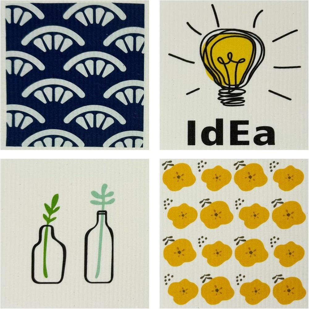 Цветная целлюлозная губчатая ткань многоразовые ультраабсорбирующие полотенца для посуды кухонные полотенца