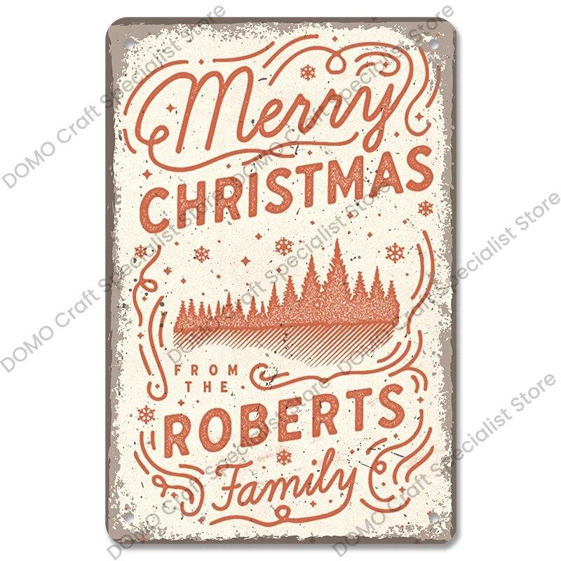 Christmas Tree Bells Santa Claus Poster Vintage Metal Tin Signs Merry Christmas Retro Metal Plate Cafe Bar Pub Home Wall Decor