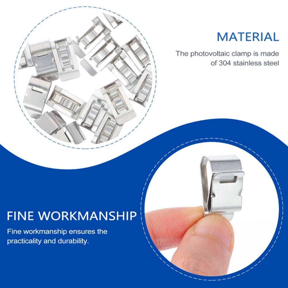 100 Pcs Stainless Steel Solar Panel Cable Clips For Home, Kayaks, Fishing Boats Wire Clip Set Wire Fastener Clamp Organizer