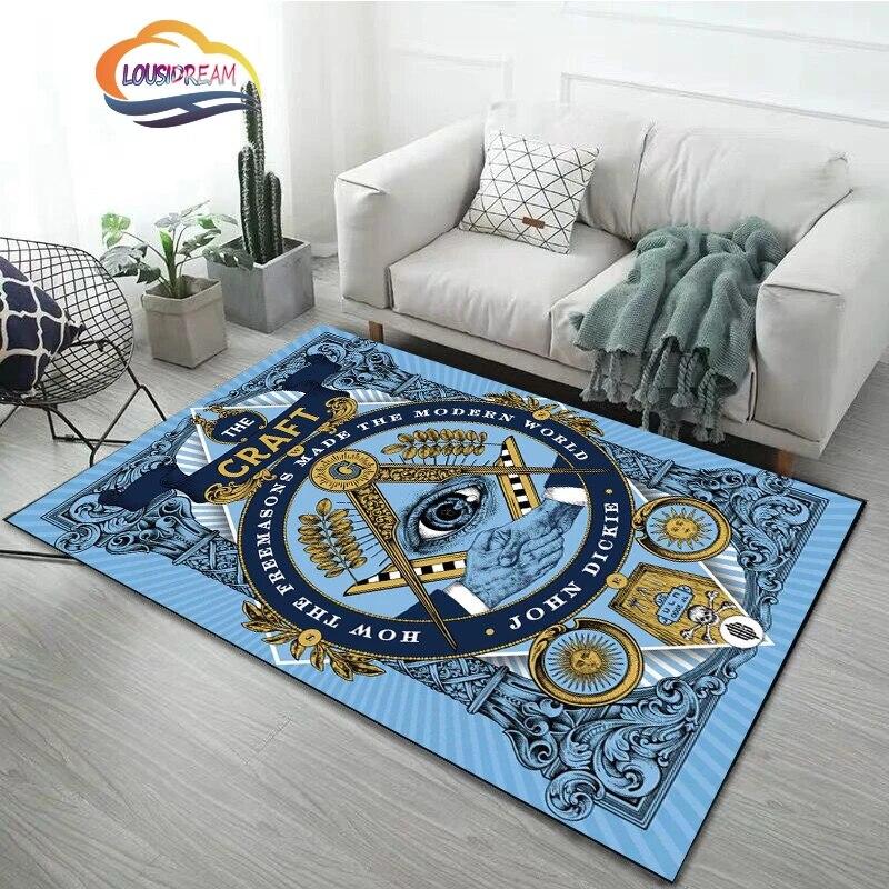 Fashion Carpet Freemasonry Rug Masonic Soft Doormat Rugs Bedroom Freemason Living Room Door Floor Hallway Mats Large