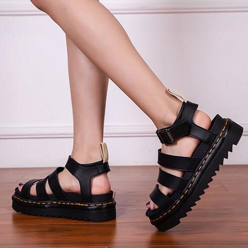 Womens Soft Patent Leather Gladiator Sandals Female Beach Shoes Summer New Flat Platform Shoes