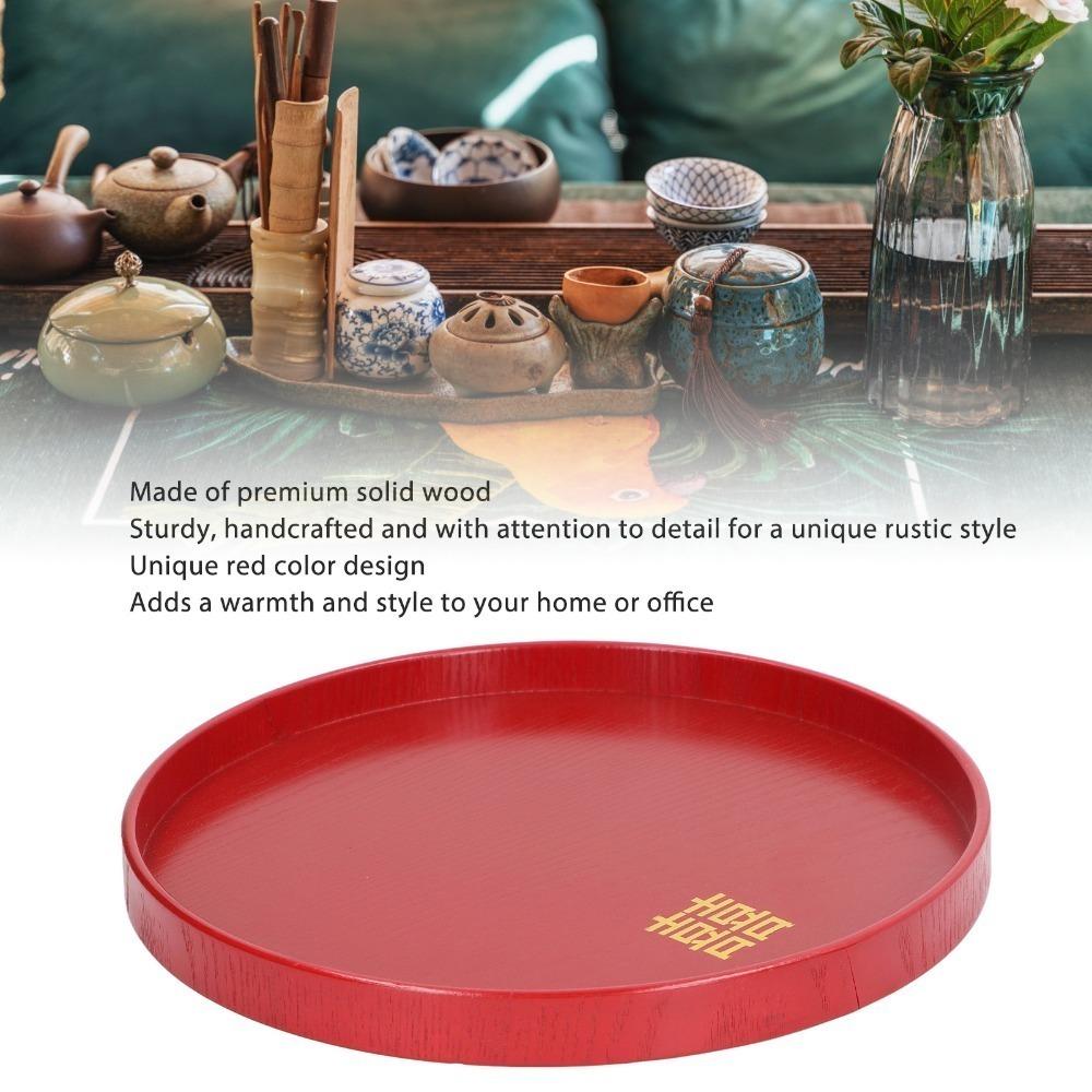 Smooth Surface Decorative Platter Solid Build Fruit Board Portable Coffee Tray Wedding Decor