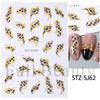 3D Fall Nail Stickers Gold Leaf Cotton Flowers Transfer Decals Nail Adhesive Sliders Manicure 2023 Autumn Decorations TRSTZ-SJ