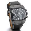 Watch Leather Band Analog Square Face Watch Leather Strap Made In Japan Watch for Men Black Men's