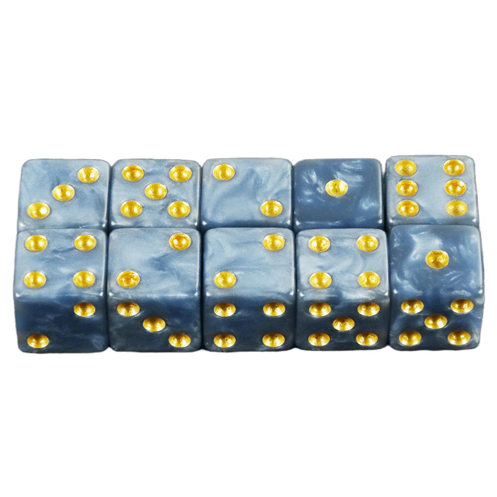 Mini Dice 10pcs D6 Standard Marble Effect Golden Pips Plastic 12mm Game Die Toy New Outdoorliving for Board Game