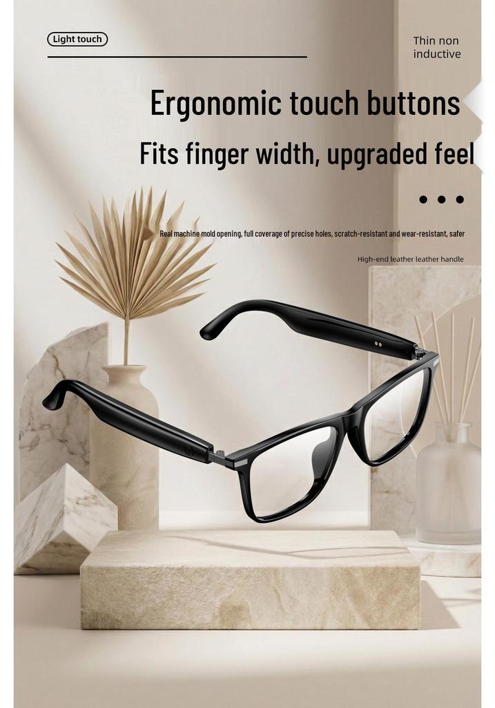 European & American Design AI Translation Smart Bluetooth Music Glasses – Magnetic Charge, Waterproof, High-Quality Texture.