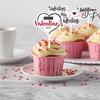 12Pcs Sweet Valentine Day Cupcake Toppers Heart Shape Letter Print Cake Topper Decoration Food Appetizer Stand