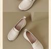 HO2026 Мягкие подошвы Обувь для ходьбы по склонам для женщин Толстая подошва Мягкая кожа Удобные Le Fu Обувь для женщин Повседневная обувь