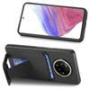 For Realme 14 Pro 5G Case Card Holder Carbon Fiber Texture Leather Coated TPU Phone Cover