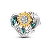 925 Sterling Silver Rainbow Sunflower Beads Animal Elephant Pendant Charms Fit Bracelet For Women