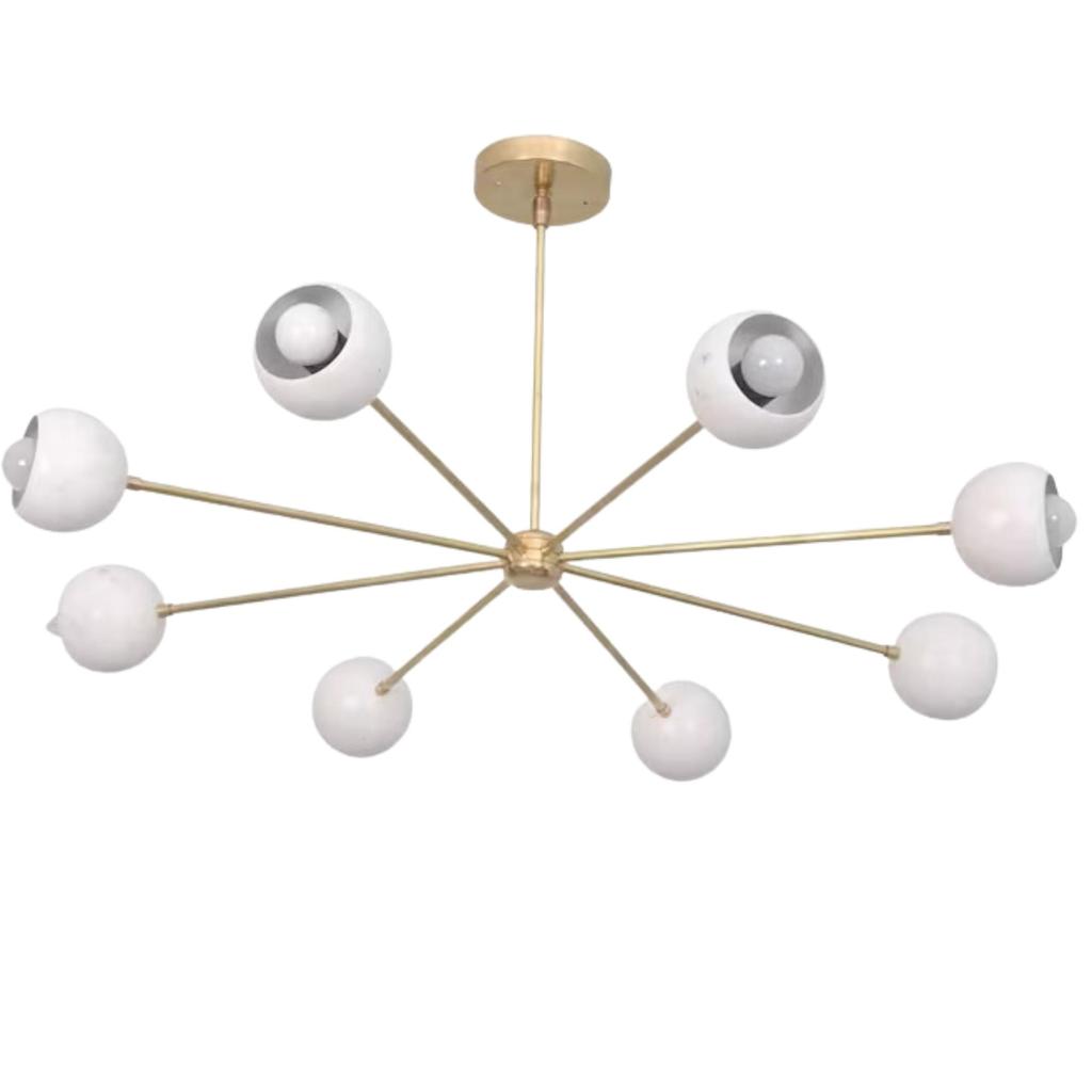 8 лампочек Современная люстра из необработанной латуни Потолочный светильник Итальянский светильник