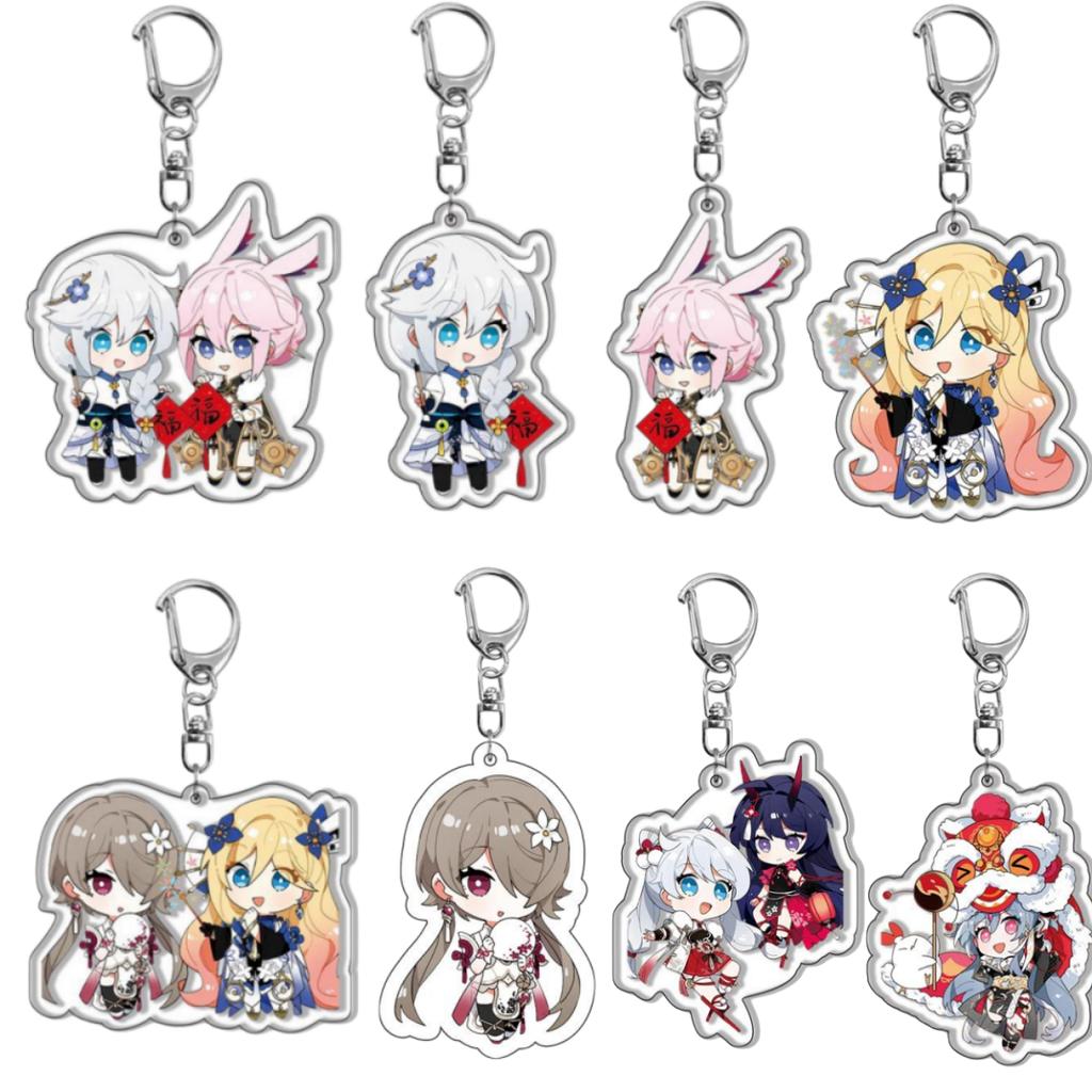 6 см Ключницы из игры Honkai Impact 3 Киана Каслана Двусторонние Мультяшные Фигурки Брелок для Женщин Мужчин Автомобиля Сумки Подвески Подарки