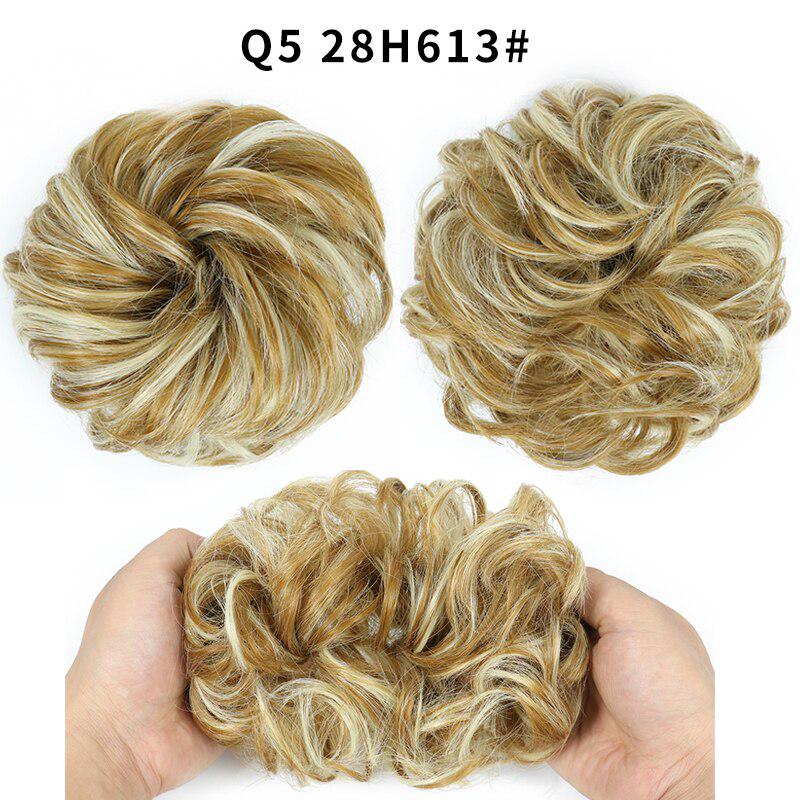 Synthetic Women Fashion Curly Messy Chignon Hair Bun Hair Accessories Elastic Fiber Hairpiece Chignon For Wedding Party Daily Use