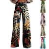 Wide Leg Flare Jeans For Women With Pockets Baggy Pants Vintage Floral Print High Waisted Loose Pant