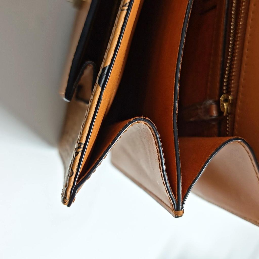 [Pre-Owned] Patricia Visetos Monogram Leather Accordion Tote Crossbody Shoulder Bag - Good #1YIRU3E