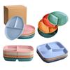 Divided Dish In 3 Diet Reusable Round Dinner Plate Kitchen Dinnerware Portion Plates for Adults 3 Compartments Microwave Safe