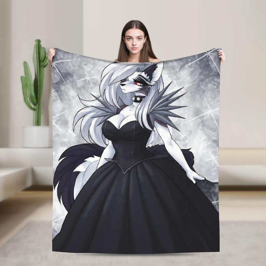 Warm Blanket Boy Girl Travel Helluva Boss Loona Throw Blanket Flannel Bedspread For Outdoor Print Sofa Bed Cover