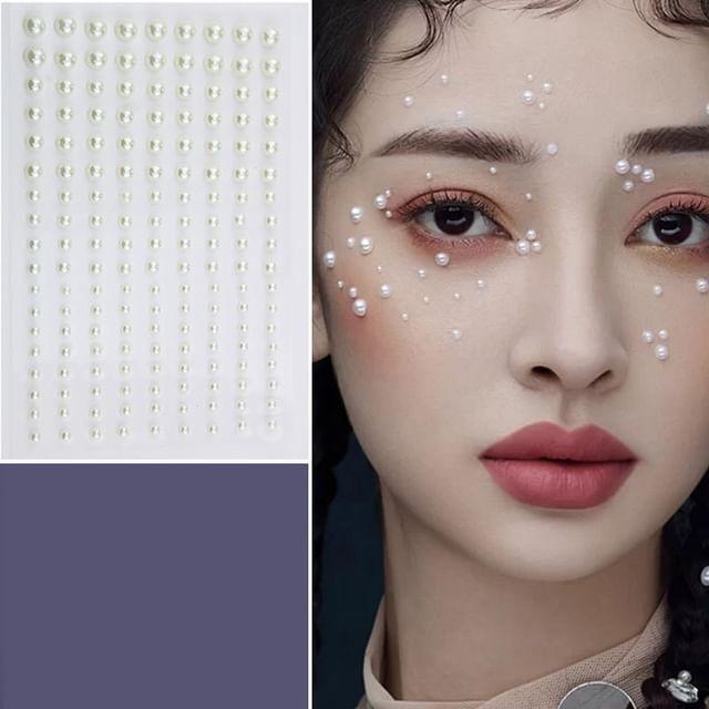 Malnia Home - Наклейка-украшение для макияжа лица из искусственного жемчуга