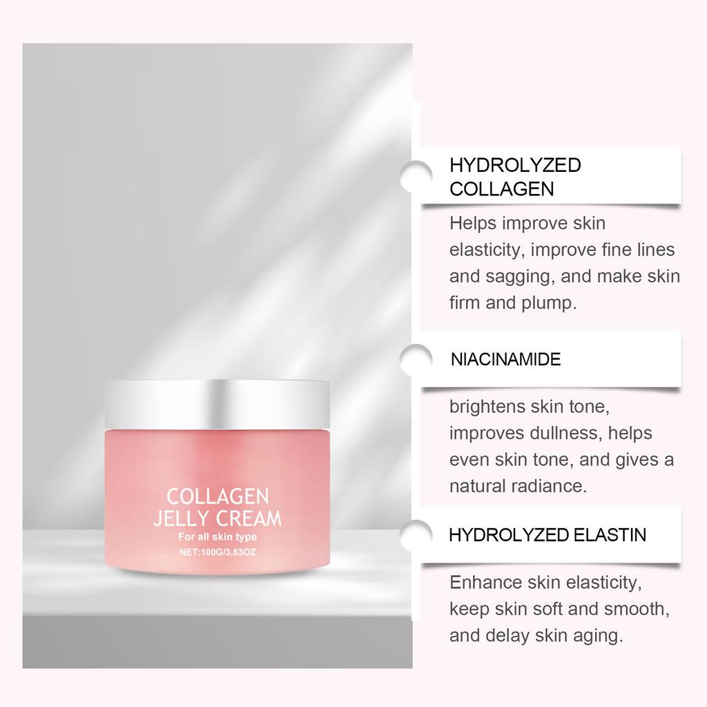 Крем-желе с коллагеном, антивозрастной уход за лицом, против морщин, глубоко увлажняет и смягчает кожу. 100 г