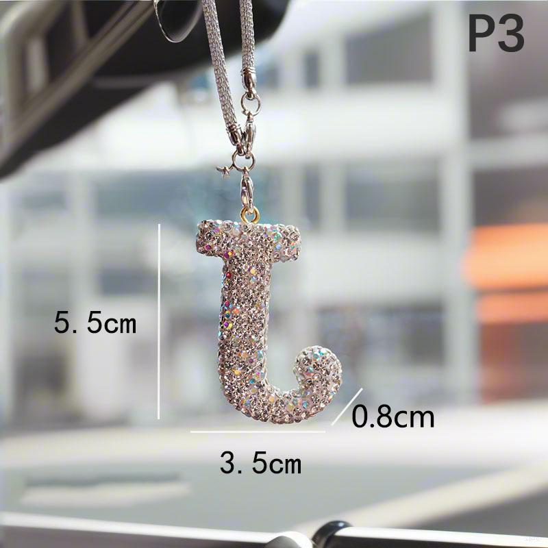 Новый 1 шт. Стразы Буквы Автомобильное Зеркало Заднего Вида Подвеска Кристалл Автомобильное Украшение Шикарный Аксессуар Подвесной Креативный Блестящий Шарм