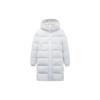Letter Print Mid-Length Water-Resistant Thickened Warm Hooded Down Jacket Women Outerwear Paper-White 162417902-2