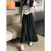 Cotton Blend Pleated Midi Skirt With High Waist For Women Spring