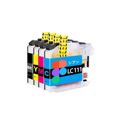 Для Brother LC111 B111 Отличная цена Совместимый чернильный картридж Большая емкость Набор из 4 цветов Индивидуальный индикатор уровня IC [ASSIST-BOX]