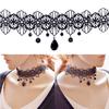 Fashion Gothic Black Lace Retro Choker Collar Flower Pendant Necklace Jewelry