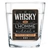 [A2086] - Whiskey Glass 'The Whiskey of the Ideal Man' Black - 85x55 Mm