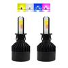 Автомобильная светодиодная противотуманная фара H3, светодиодная противотуманная лампа, желтая, белая, синяя, розовая, 4-цветная, светодиодная лампа для переключения фар, желтая, 3000 К, белая, 6000 К, синяя, набор из 2 шт.