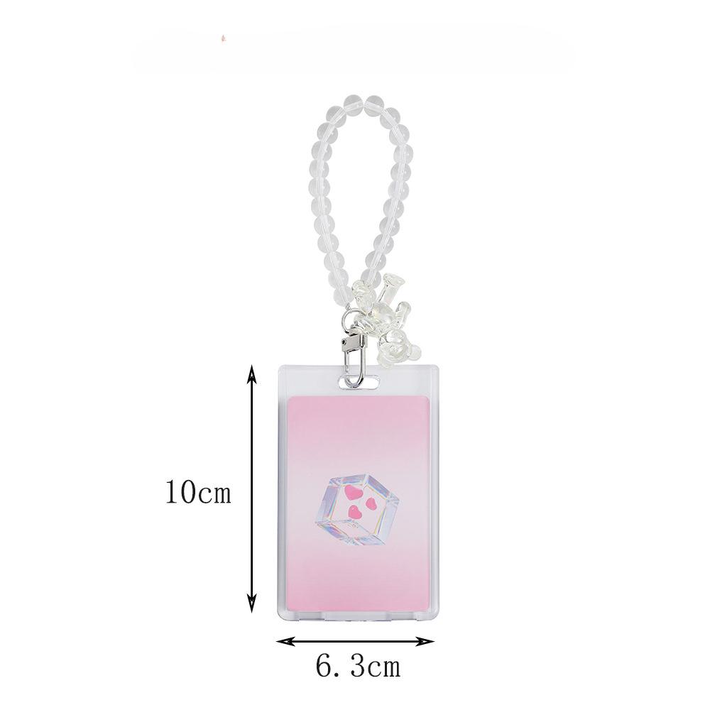 Акриловый прозрачный чехол для карт, студенческий автобус, карта, защитный чехол для карты питания, ID, фотодисплей, брелок, подвеска, женский