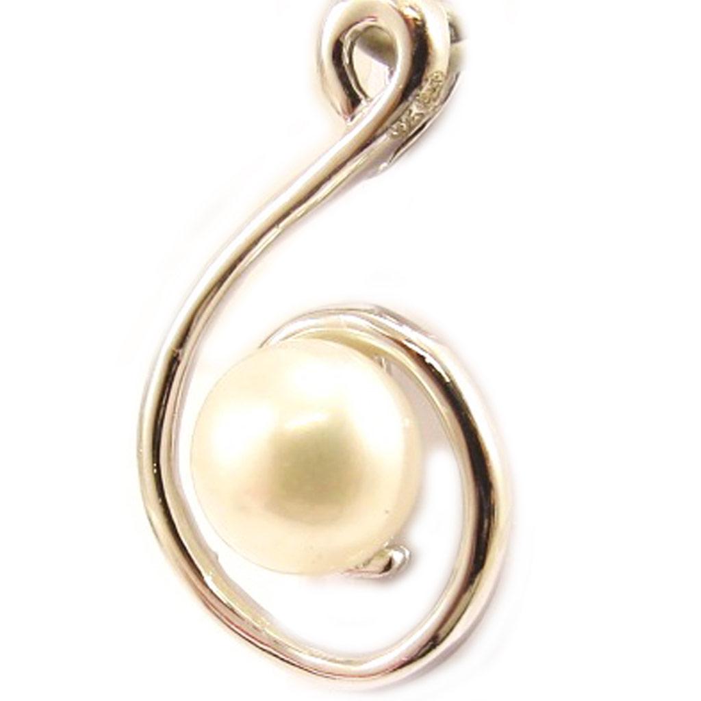 Les Trésors De Lily [L4641] - Серебряный кулон «Перла» серебристо-белый (родиевое покрытие) - 25х15 мм