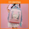 Preschooler Nylon Color Block Backpack With Cartoon Animal Pendant Small Bag
