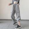 Tie Overalls Women's Autumn New High-waisted Straight Loose Sports Casual Parachute Wide-leg Pants
