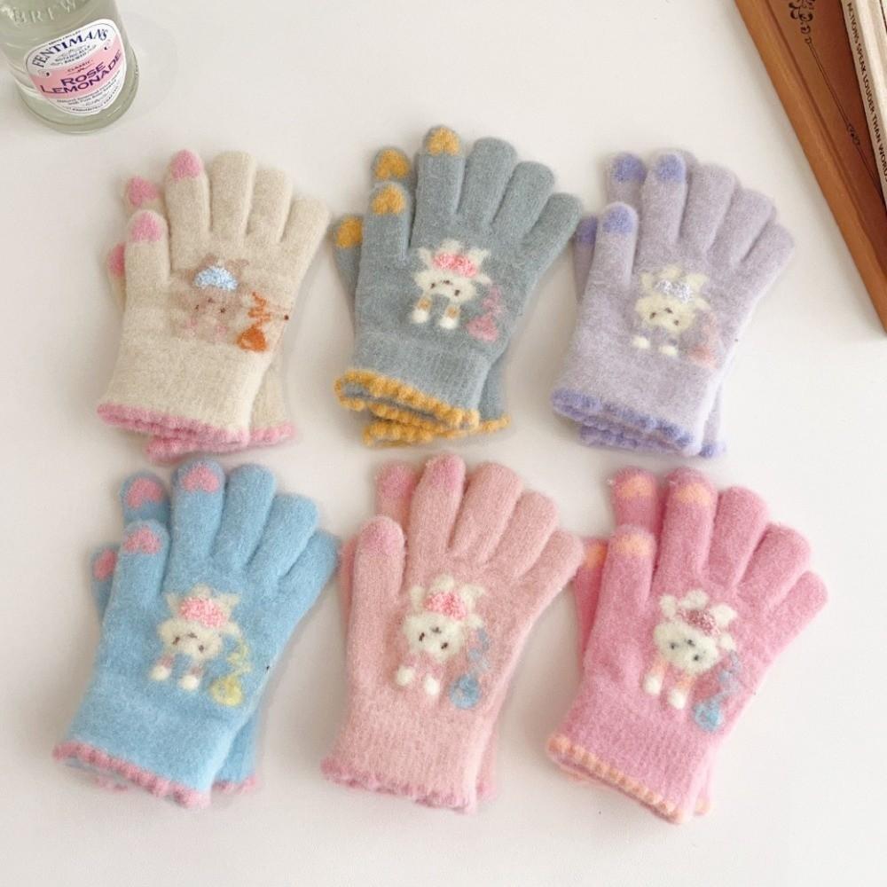 Windproof Plush Gloves Cold Proof Mittens Fashion Warm Gloves for Children
