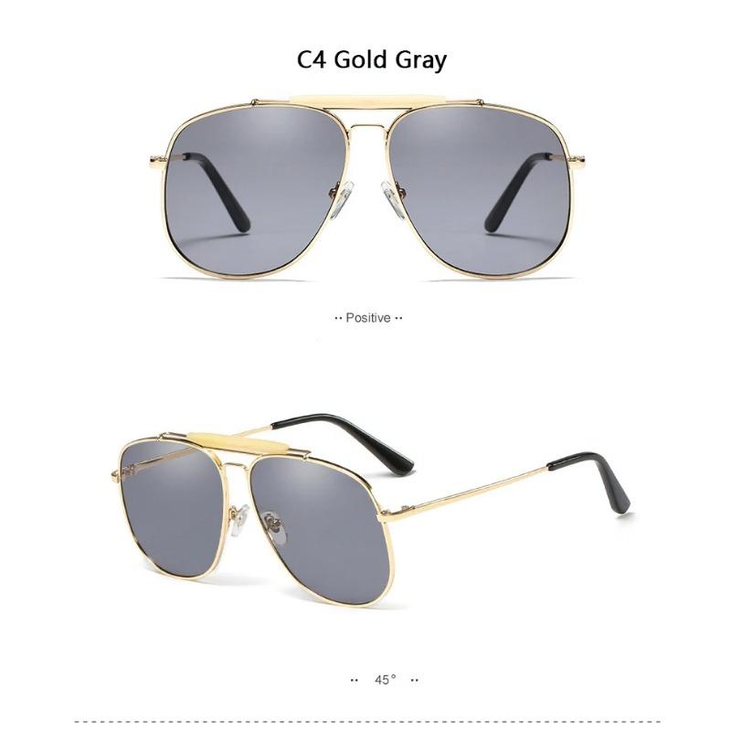 Большие металлические солнцезащитные очки в стиле ретро, женские персиково-красные солнцезащитные очки-пилоты, трендовые дизайнерские очки UV400, новинка 2023 года