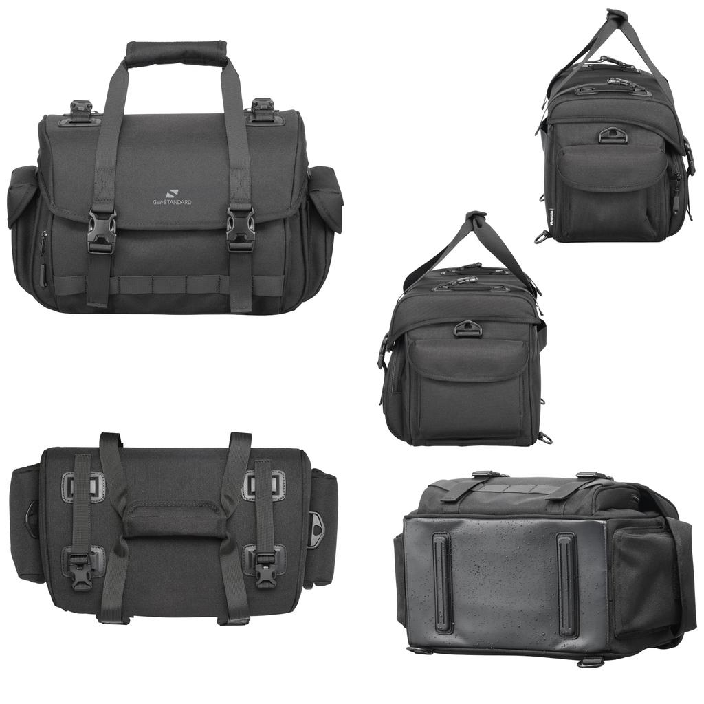 Сумка для фотокамеры Hakuba Ridge Shoulder Bag 10 AZ Black Хранится горизонтально с прикрепленным телеобъективом Большая вместимость Возможность установки на штатив Квадратный дизайн, который