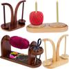 Wooden Yarn Holder Spinning Knitting Tools Crochet Yarn Holder Rotating Magnetic Thread Spool Wool Ball Winder Rotation Spinner