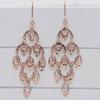 Purple Gold Fringed Long Earrings Temperament Rose Gold Plated Exaggerated Shiny Rhombus Earrings Jewelry