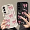 Soft Case For Samsung Galaxy S25 Edge S24 S23 S22 Ultra S24 S21 FE A56 A16 A15 A55 A54 A35 A25 A26 A36 Cute Pink Bow Phone Cover